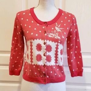 Anthropologie Knitted Dove Pink Cardigan Small